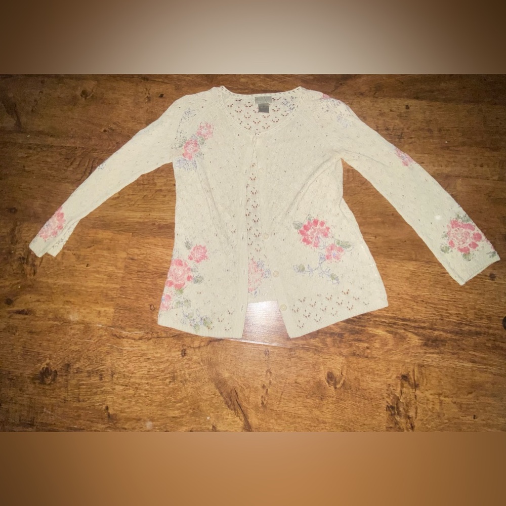 vintage floral cardigan, never worn